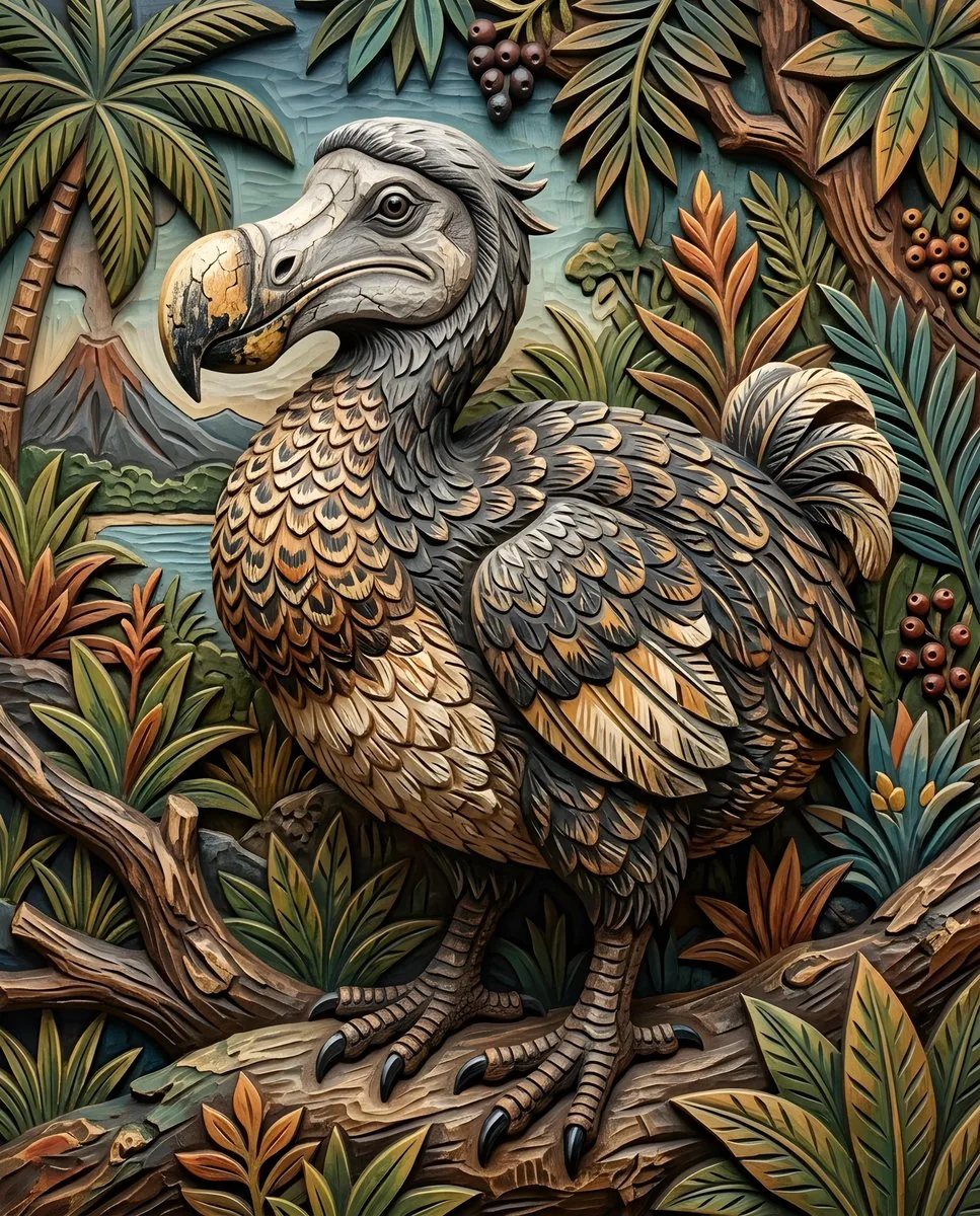 Tranh chim dodo chân thực: mẫu prompt tả loài vật đã tuyệt chủng cho bài học